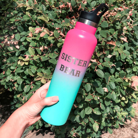 24oz "Sister Bear" Water Bottle - Sorbet
