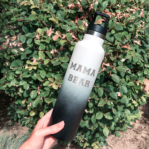 24oz Water Bottle "Mama Bear" - Tuxedo