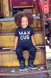 "Man Cub" Tri-Black Tee Shirt White Ink