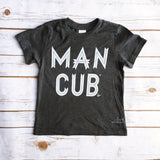 "Man Cub" Tri-Black Tee Shirt White Ink