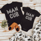 Checkered "Man Cub" Bodysuit and Tees