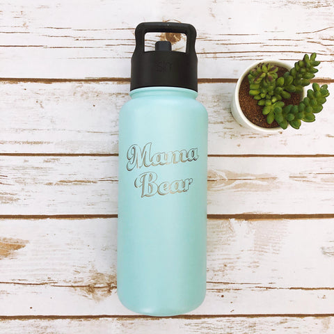 32oz "Mama Bear" Water Bottle - SEASIDE